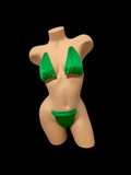 Green Clear String Two Piece Bikini Outfit