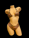 Brown Gold Tiger Print High Waist Outfit