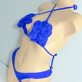 Blue Flower Exotic Dancer Two Piece Oufit.