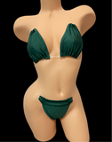 Dark Green Clear String Two Piece Bikini Outfit