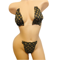 Brown Dancewear Designer Bikini Outfit