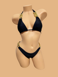 Black Two Piece Bra Swimwear Bikini Swimsuit