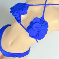 Blue Flower Exotic Dancer Two Piece Oufit.