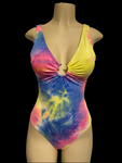 Blue Pink Yellow Tie Dye One Piece Bodysuit