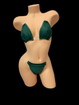 Dark Green Clear String Two Piece Bikini Outfit