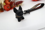 Black Resin Dog Keychain Key Ring