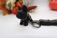 Black Resin Dog Keychain Key Ring