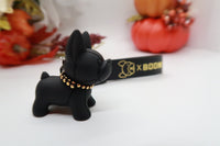 Black Resin Dog Keychain Key Ring