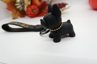 Black Resin Dog Keychain Key Ring