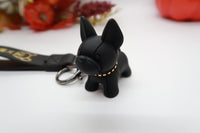 Black Resin Dog Keychain Key Ring