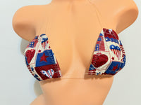 Heart Print Exotic Two Piece Dancer Outfit