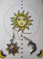 sun and moon earrings, women’s fashion pendant earrings, wild earrings, earrings gift.