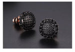 Women Unisex Earrings Men Black Cubic Zirconia Rose Gold Color Stud Earrings Gold Men Woman Earrings Fashion Jewelry