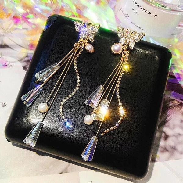 Chandelier Earrings Gold Silver Color Rhinestone Earrings for Women Wedding Holiday Birthday Gift Jewelry