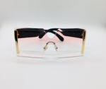 Square Unisex Sunglasses, Fashion Shades, Luxury Frames Eyewear, Pink Gradient