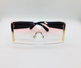 Square Unisex Sunglasses, Fashion Shades, Luxury Frames Eyewear, Pink Gradient