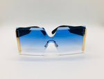 Rimless Sunglasses, Fashion Shades, Luxury Frames Eyewear, Blue Gradient