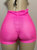 Neon Pink Custom Made Two Piece Exotic Dancewear for Strippers String Bikini Shorts Dance Costume for Gogo Dancer