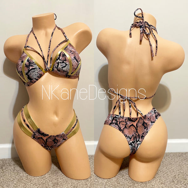 New Women Thong Bikini Set Swimsuits Bathing Suits Swimwear Two Piece Bikinis Triangle Bandage Female Beachwear Custom Handmade Costumes